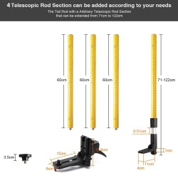 Huepar 703CG 3D Selbstnivellierender Laser Set und 3m Teleskopstnage + Stativ TPD14