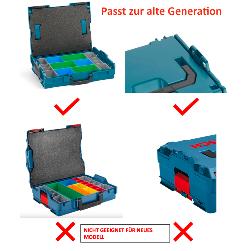 BOSCH SORTIMO Einlage Insetboxen-Set A3 & B3 & H3 & 3 x Deckelpolster für L-BOXX 102