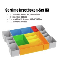 InsetBoxen Set H3 Grün/Orange/Gelb/Rot/Blau/Grau für L-Boxx 102/ W-Boxx 102