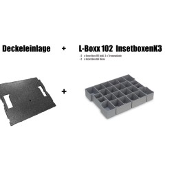 InsetBoxen Set K3 Grau und Deckeleinlage für L-Boxx 102/ W-Boxx 102