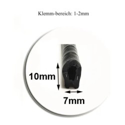 10mm*7mm NEU Schutzband Kantenschutz Keder Profil Klemmprofil Kederband