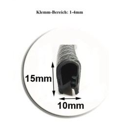 15mm*10mm NEU Schutzband Kantenschutz Keder Profil Klemmprofil Kederband