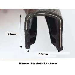 15mm*21mm NEU Schutzband Kantenschutz Keder Profil Klemmprofil Kederband