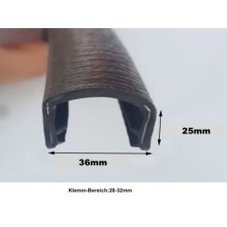 36mm*25mm NEU Schutzband Kantenschutz Keder Profil Klemmprofil Kederband