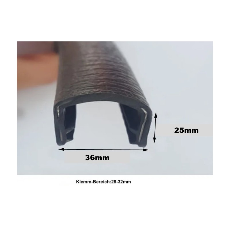 36mm*25mm NEU Schutzband Kantenschutz Keder Profil Klemmprofil Kederband