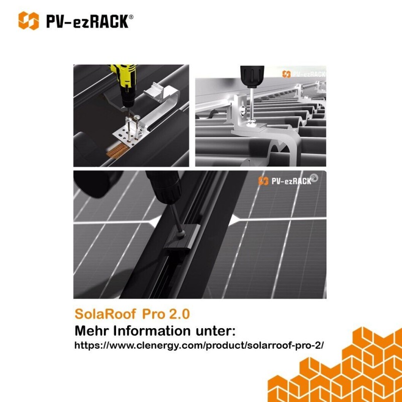 Ziegeldach PV Unterkonstruktion Komplettes Montageset für 24x Solar Module