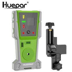 Huepar P04CG grüner 4D Selbstnivellierender Kreuzlinienlaser Set Mit Teleskopstange Huepar LP36 und Detektor LR-8RG