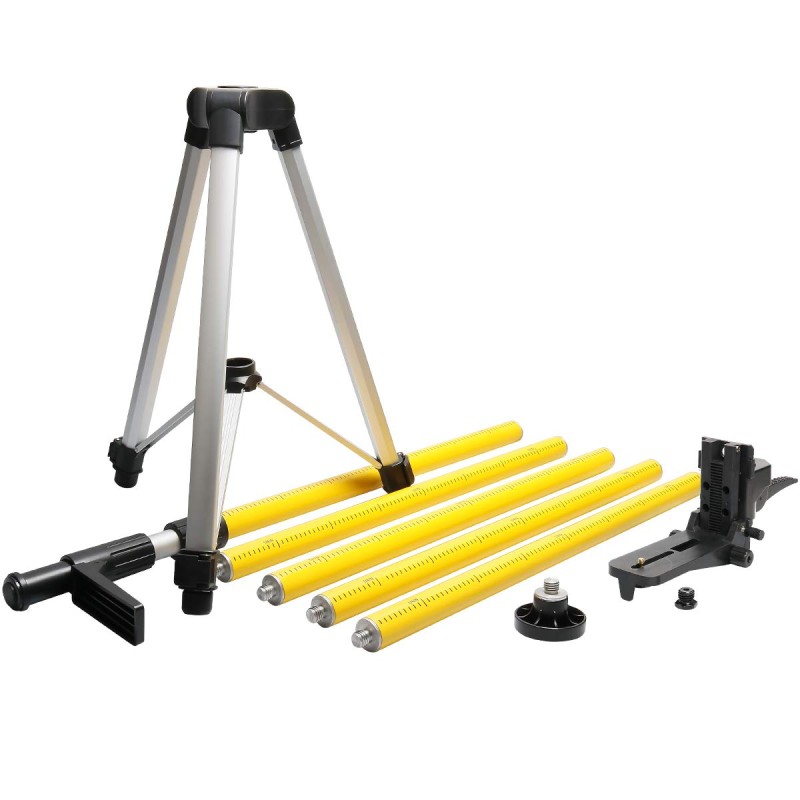 Huepar 703CG 3D Selbstnivellierender Laser Set und 3m Teleskopstnage + Stativ TPD14