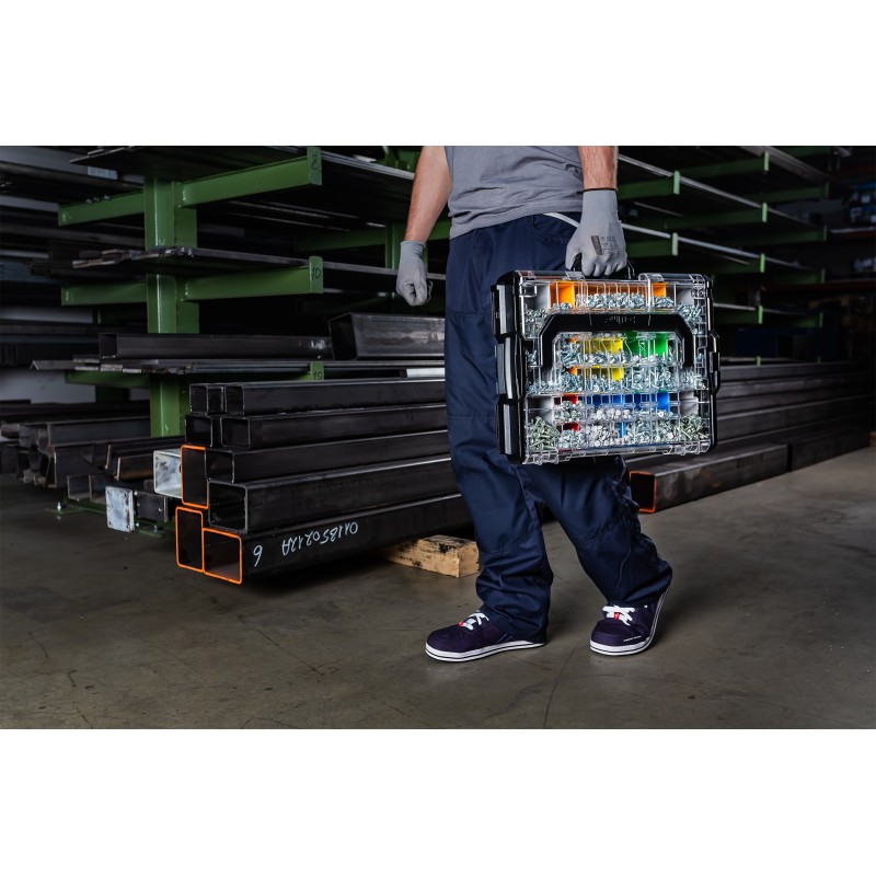 Sortimo Systemkoffer L-Boxx 102 Schwarz mit Transparentem Deckel Mit mit L-Boxx mini Deckel OPAK und Deckeleinlage