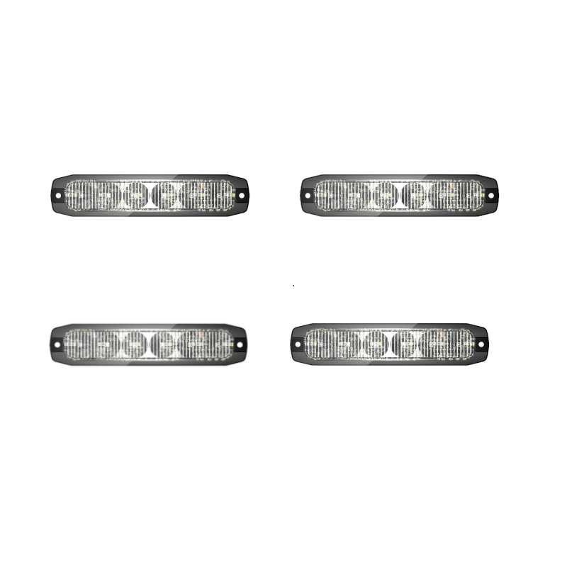 4er FIN6 LED-FRONTBLITZER 911SIGNAL - HWS SET GELB - WASSERDICHT
