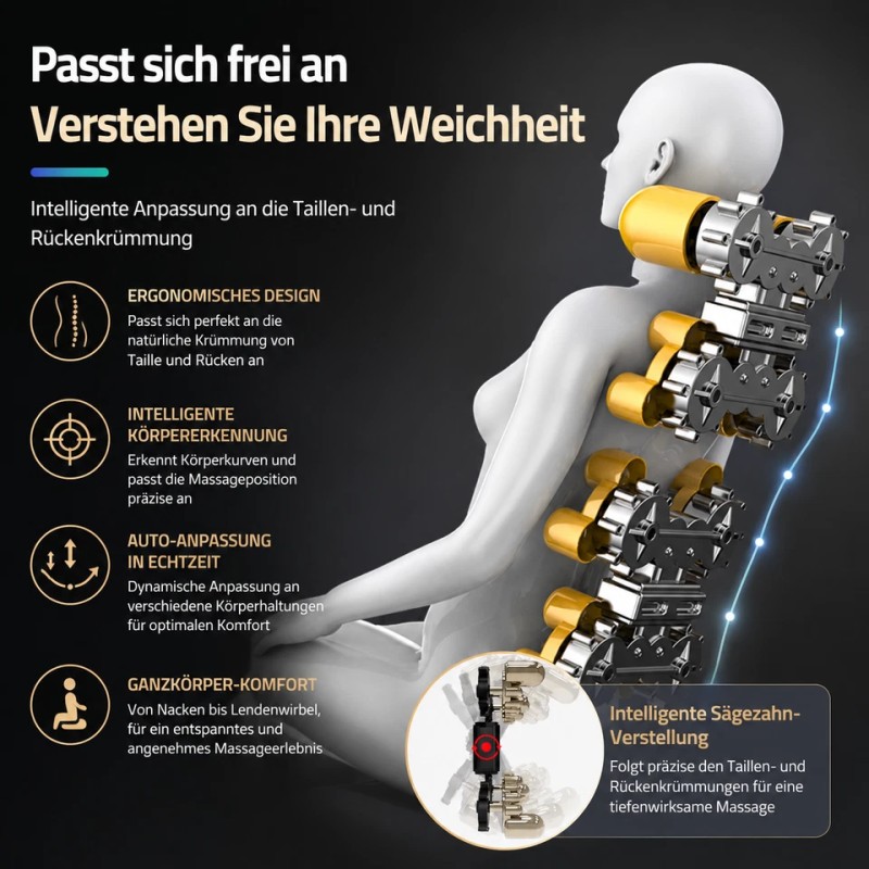 S9 Elektrischer Ganzkörper Massagesessel Zero Gravity Airbag Shiatsu