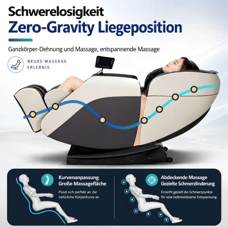 S9 Elektrischer Ganzkörper Massagesessel Zero Gravity Airbag Shiatsu