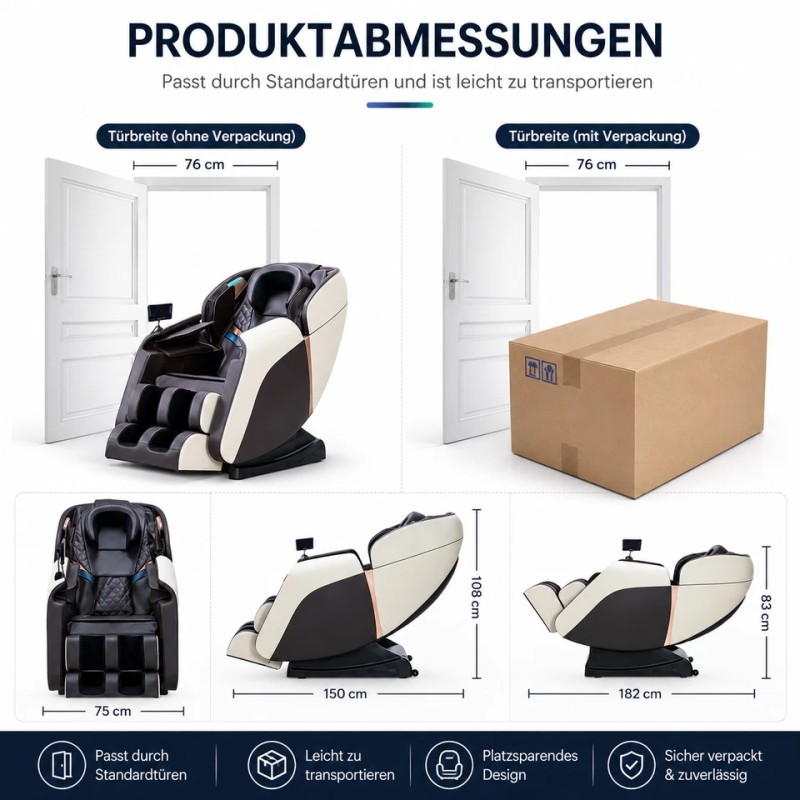 S9 Elektrischer Ganzkörper Massagesessel Zero Gravity Airbag Shiatsu