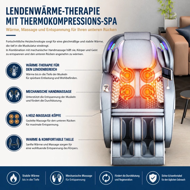 V10 Luxus Massagesessel mit AI-Körpererkennung – Shiatsu Ganzkörpermassage