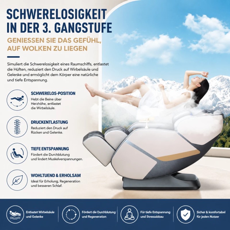 V10 Luxus Massagesessel mit AI-Körpererkennung – Shiatsu Ganzkörpermassage