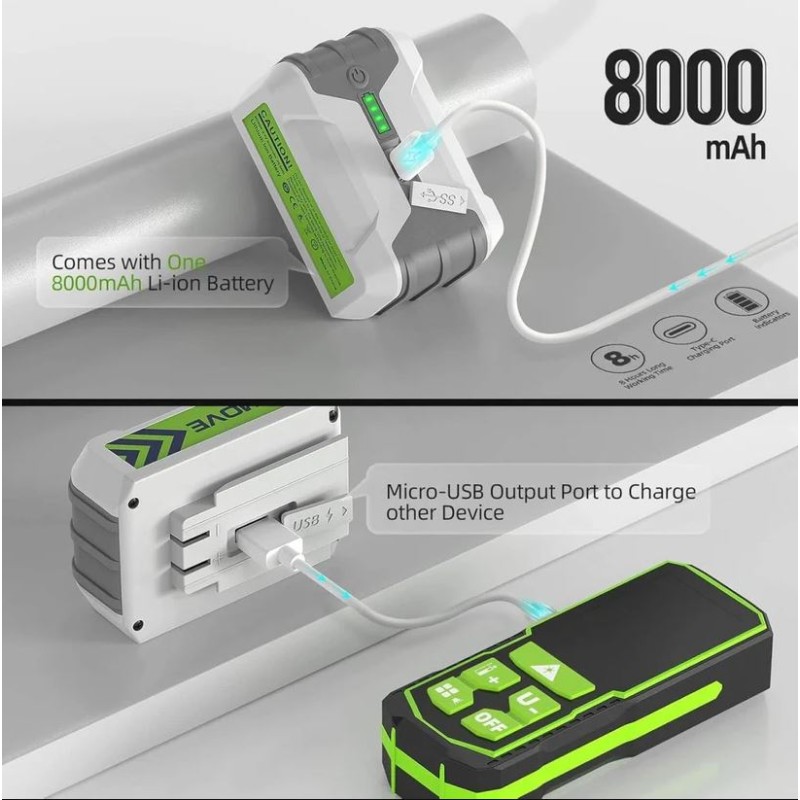 Huepar ZK04CG 4D 360° Kreuzlinienlaser mit LR8RG Empfänger & TPD16 Stativ