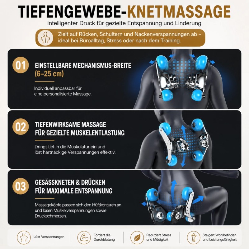 3D Massagesessel Zero Gravity Elektrisch Shiatsu Vollkörper Yijie L39 Max