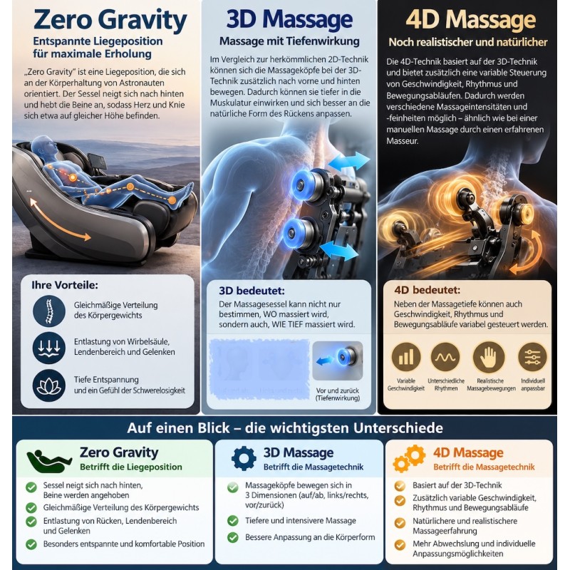 4D Massagesessel Zero Gravity Vollkörper Elektrisch Shiatsu Wärme USB YIJIE L50S