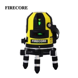 Firecore FIR411G Selbstnivellierender 5-Linien-Laser mit Laserdetektor und Teleskopstange LP36