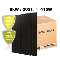 8kWp PV-Anlage/20xTW Solar415W SCHINDELMODULE TH415P-MB7-44SCS FULL BLACK