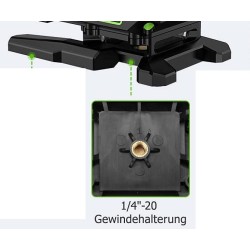 Huepar S04CG LCD-Bildschirm 4D Kreuzlinienlaser mit Halterung und Hebebasis in L-Boxx