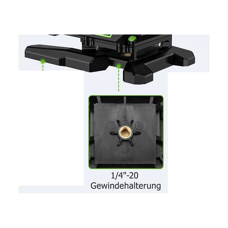 Huepar S04CG LCD-Bildschirm 4D Kreuzlinienlaser mit Halterung und Hebebasis in L-Boxx