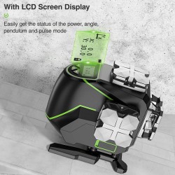 Huepar S03DG LCD-Bildschirm 3D Kreuzlinienlaser mit Halterung und Hebebasis in L-Boxx