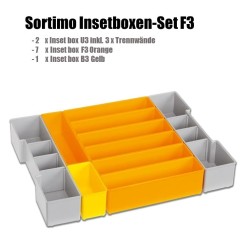 InsetBoxen Set F3 Orange/Gelb/Grau für L-Boxx 102/ W-Boxx 102