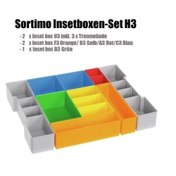 InsetBoxen Set H3 Grün/Orange/Gelb/Rot/Blau/Grau für L-Boxx 102/ W-Boxx 102