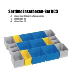 InsetBoxen Set BC3 Blau/Gelb/Grau für L-Boxx 102/ W-Boxx 102