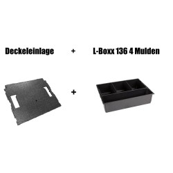 Kleinteileeinsatz 4 Mulden und Deckeleinlage für die L-BOXX 136