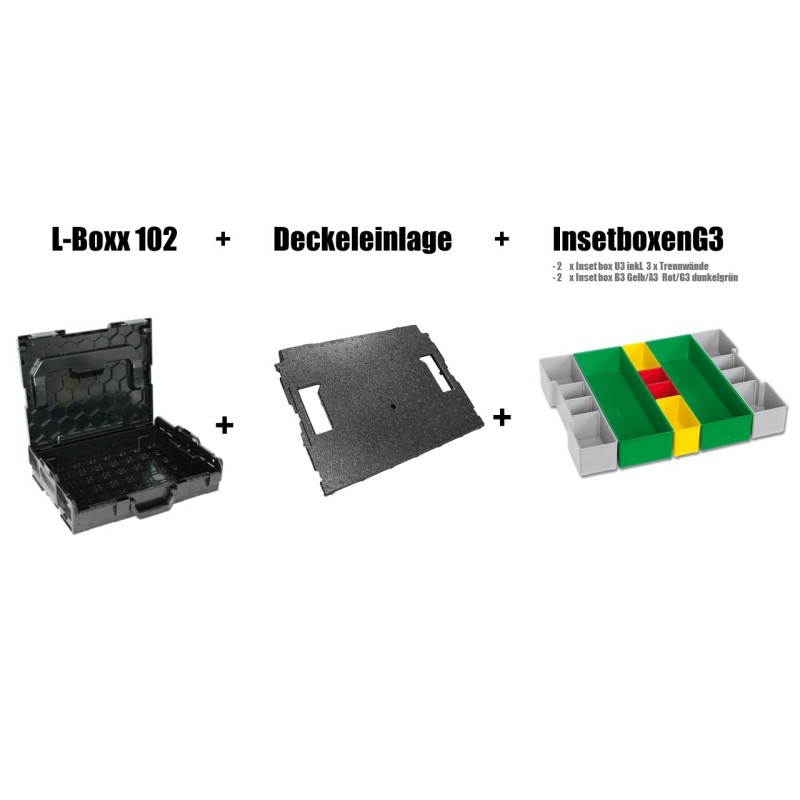 Sortimo Systemkoffer L-Boxx 102 anthrazit/Bosch kompatibel mit InsetBoxen G3 und Deckeleinlage