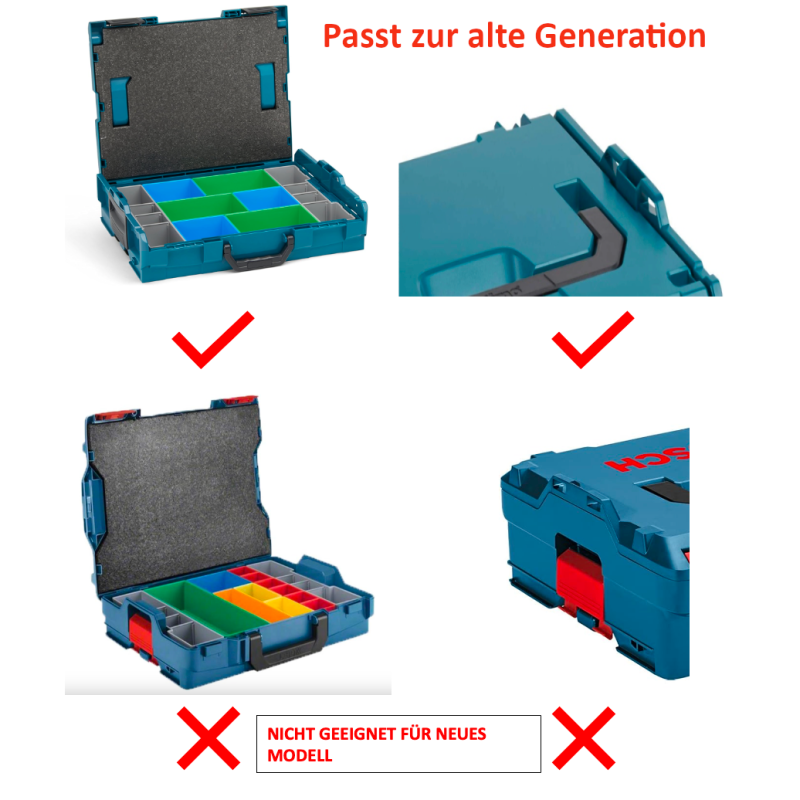 Sortimo Systemkoffer L-Boxx 102 anthrazit/Bosch kompatibel mit Kleinteileeinsatz 5 Mulden und Deckeleinlage