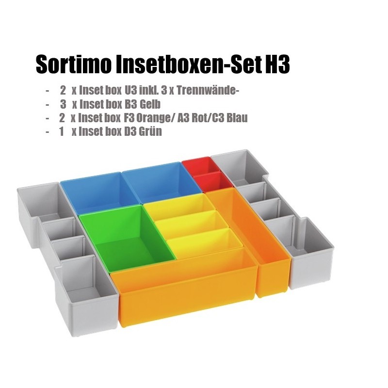 Insertboxen/Einlage für Systemkoffer L-Boxx102/W-boxx/Proclick/LS-Tray 72/Shublade 72