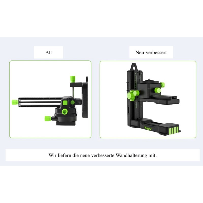 Huepar S04CG 4D Kreuzlinienlaser mit Fernbedienung im Koffer Mit 3,7m Teleskopstange Huepar LP36 und Detektor LR-6RG