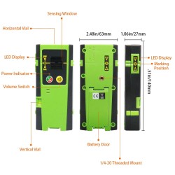 Huepar P04CG grüner 4D Selbstnivellierender Kreuzlinienlaser Set Mit Teleskopstange Huepar LP36 und Detektor LR-6RG