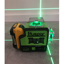 Huepar P04CG grüner 4D Selbstnivellierender Kreuzlinienlaser Set Mit Laser Detektor LR-8RG