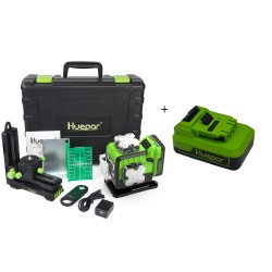 Huepar P04CG grüner 4D Selbstnivellierender Kreuzlinienlaser Set Mit Laser Detektor LR-6RG