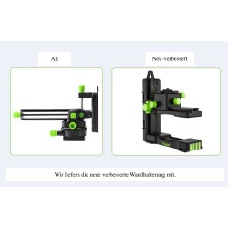 Huepar S04CG 4D Kreuzlinienlaser mit Fernbedienung im Koffer Mit Detektor LR-6RG und Laser Brille