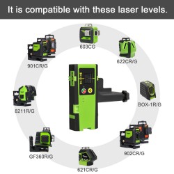 Huepar P04CG grüner 4D Selbstnivellierender Kreuzlinienlaser Set Mit Laser Detektor LR-6RG