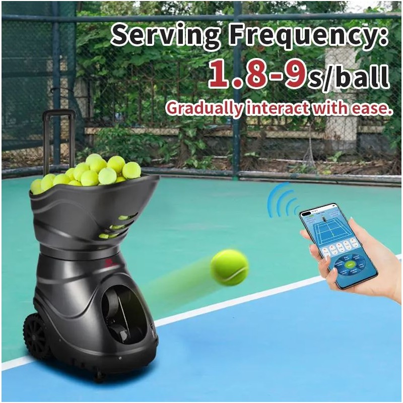 SIBOASI Neues TOP-MODELL S4015A Tennisballmaschine mit APP- Und Fernbedienung