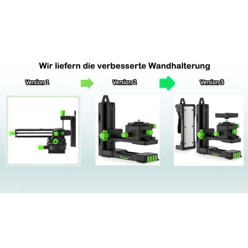 Huepar S04CG 4D Linienlaser Mit Empfänger LR6RG in L-Boxx Set Mit 3,7m Teleskopstange LP36