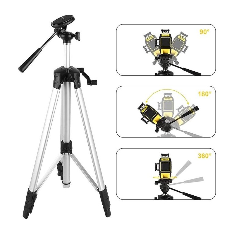 Huepar S04CG 4D Linienlaser in L-Boxx Set Mit Stativ TPD15 und Empfänger LR5RG